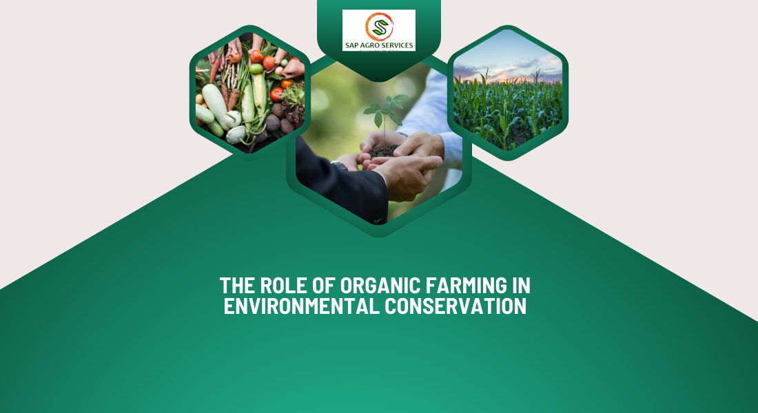 the image is of role of organic farming in environmental conservation